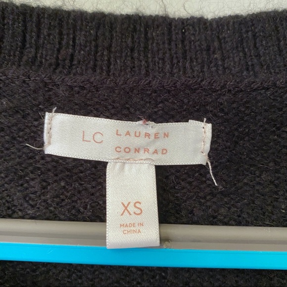 LC Lauren Conrad Glitter "Love" Script Graphic Sweater - Picture 6 of 8